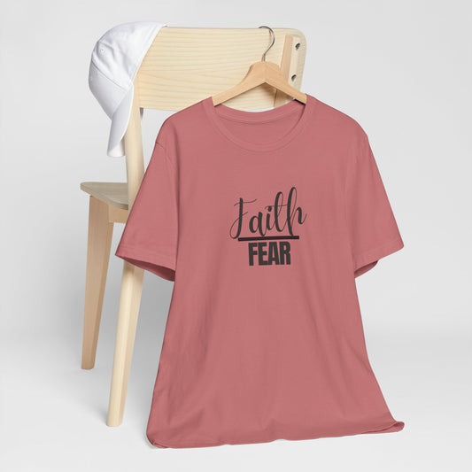 Faith Over Fear Unisex Tee, Inspirational T-Shirt, Motivational Gift for Her, Faith-Based Apparel, Everyday Casual Wear